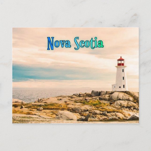 Nova Scotia fyr stiliserad Vykort (Framsida)