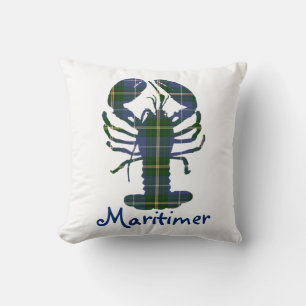 Nova Scotia Halifax Tartan maritimer kärlek Lobste Kudde
