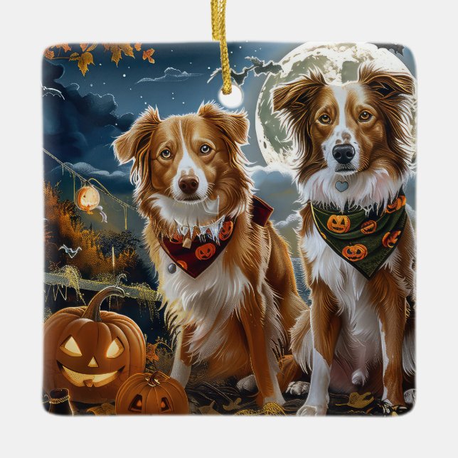 Nova Scotia Halloween Spooky Julgransprydnad Keramik (Framsida)