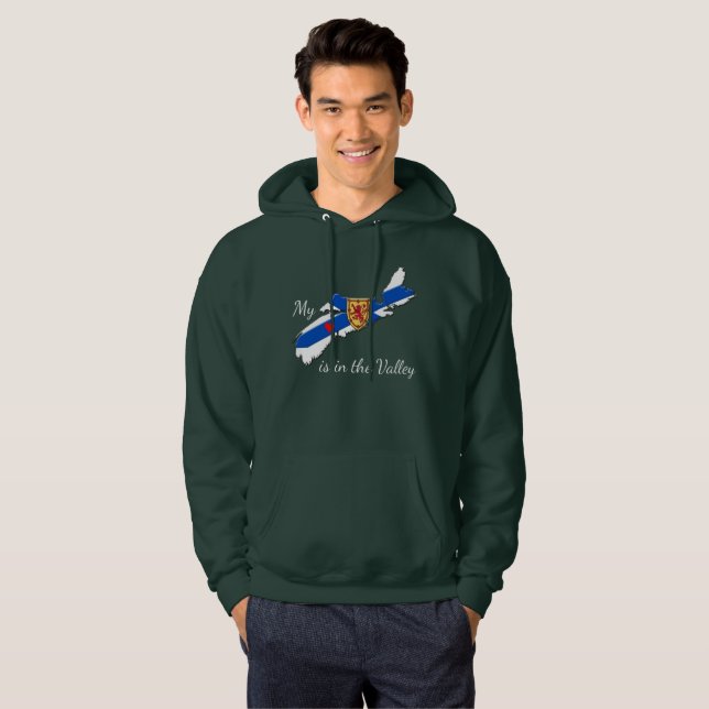 Nova Scotia hoodie Mitt hjärta är i dalen (Hel framsida)