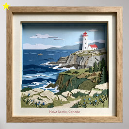 Nova Scotia Kanada Papperscollage Diorama Poster