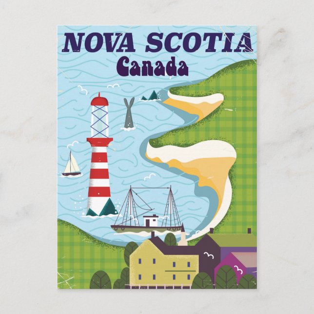Nova Scotia Kanada Vintage Resa affisch Vykort (Framsida)