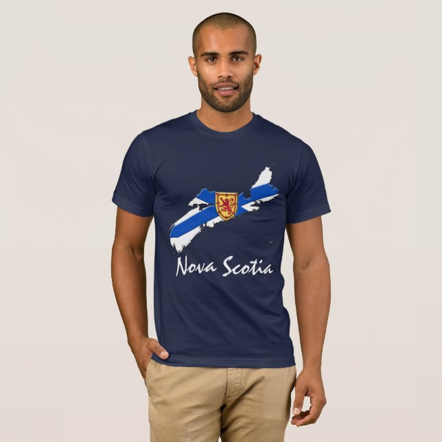 Nova Scotia Karta shirt blue T-shirt (Hel framsida)