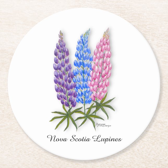 Nova Scotia Lupines Underlägg Papper Rund (Framsidan)