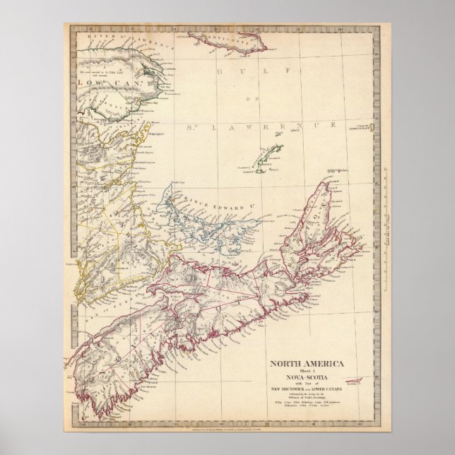 Nova Scotia, NB, Nedre Kanada Poster (Framsidan)
