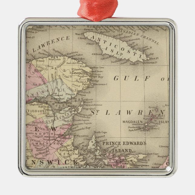 Nova Scotia New Brunswick, ID för Pr Edwards Julgransprydnad Metall (Framsidan)