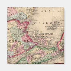 Nova Scotia, New Brunswick, Karta av Mitchell Magnet
