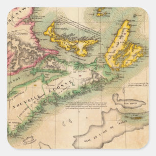 Nova Scotia och New Brunswick 44 Fyrkantigt Klistermärke