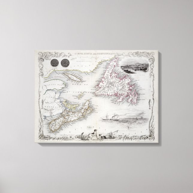 Nova Scotia och Newfoundland, från en Wor-serie Canvastryck (Framsida)