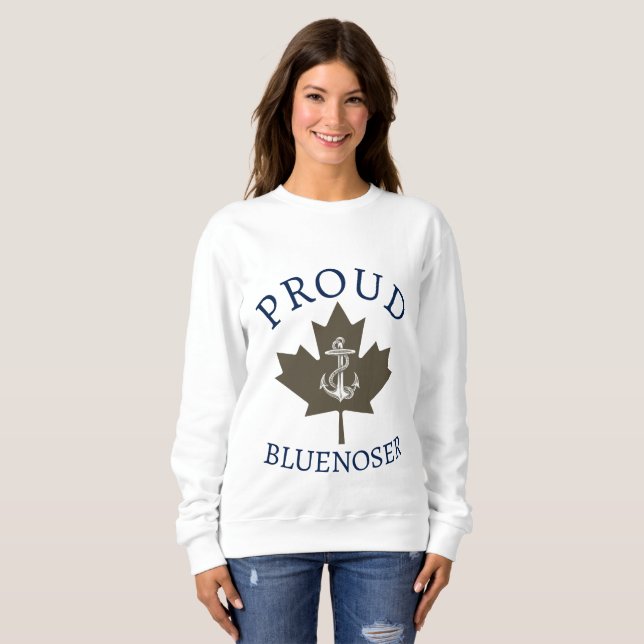 Nova Scotia Proud Bluenoser anchor maple löv T Shirt (Hel framsida)