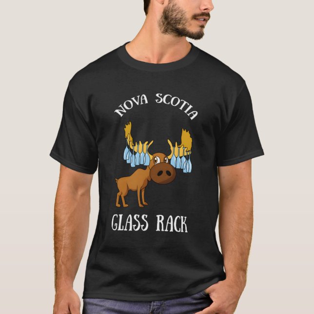 Nova Scotia Shirt - Glasracket Moose Vin för T Shirt (Framsida)