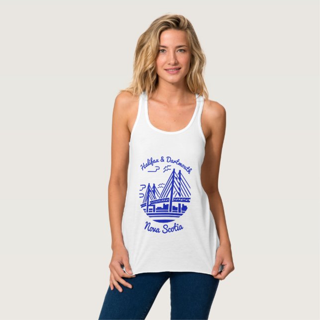 Nova Scotia shirt Halifax och Dartmouth shirt Linne Med Racerback (Hel framsida)