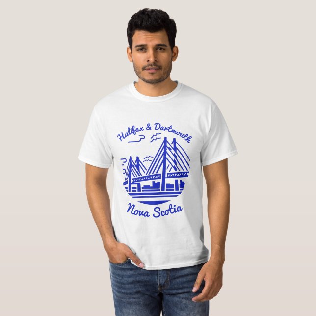 Nova Scotia shirt Halifax och Dartmouth shirt T Shirt (Hel framsida)