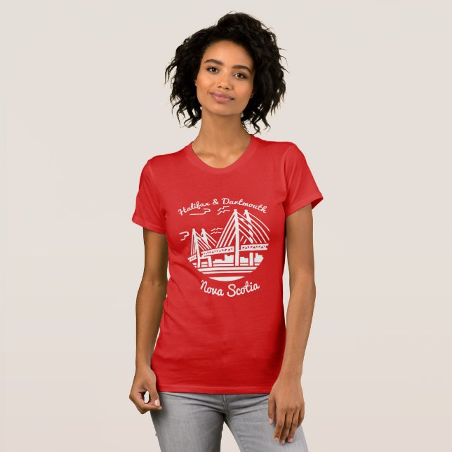 Nova Scotia shirt Halifax och Dartmouth shirt T Shirt (Hel framsida)