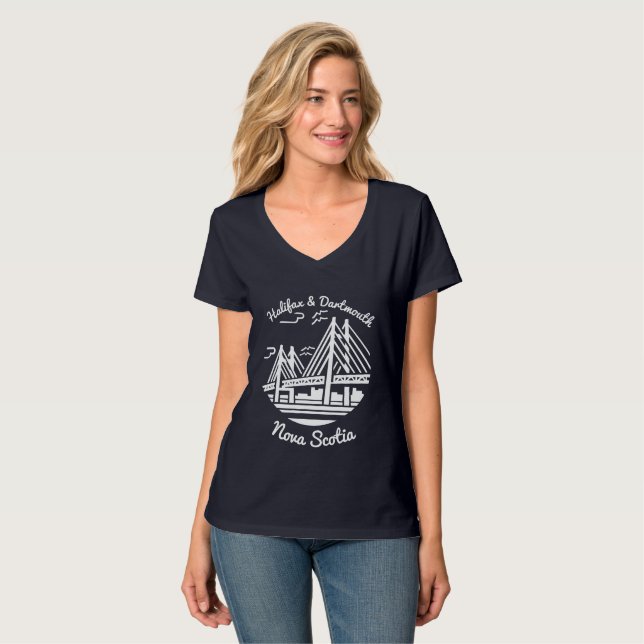 Nova Scotia shirt Halifax och Dartmouth shirt T Shirt (Hel framsida)