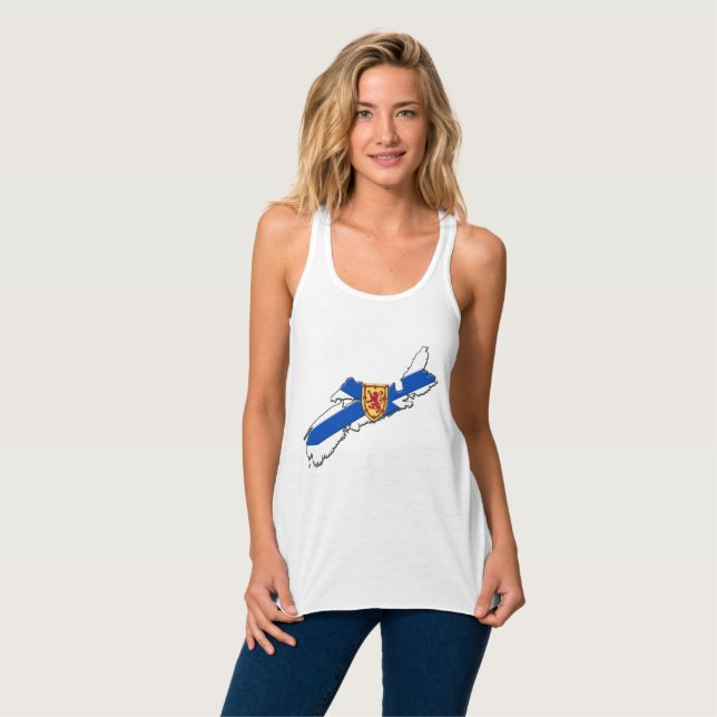 Nova Scotia shirt Halifax shirt Nova scotia karta Linne Med Racerback (Hel framsida)