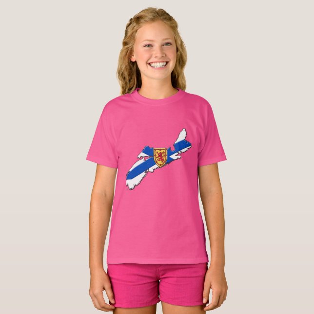 Nova Scotia shirt Halifax shirt Nova scotia karta T (Hel framsida)