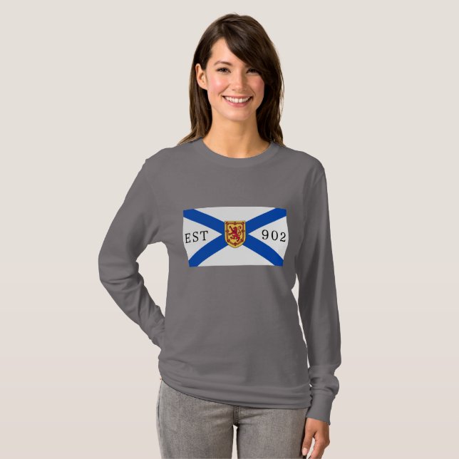 Nova Scotia shirt nova scotia flagga 902 Editable T Shirt (Hel framsida)