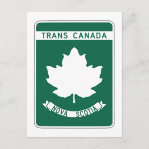 Nova Scotia, Trans-Canada Highway Sign Vykort