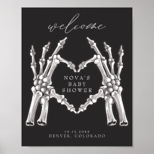 NOVA Skeleton Heart Händer Baby Shower Välkommen Poster
