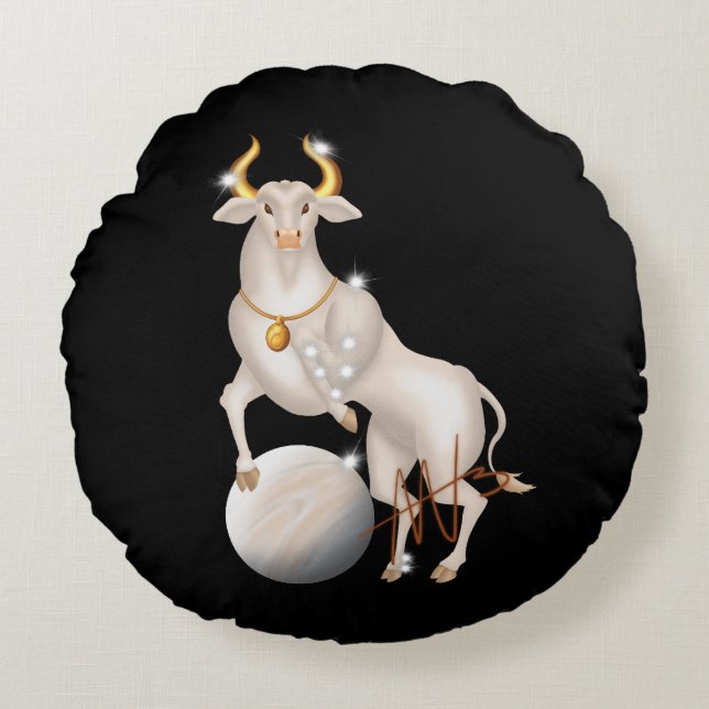 Nova Taurus Venus Zodiac Rund Kudde (Framsidan)