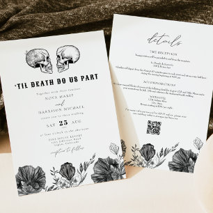 NOVA Til Död Gothic Skull Bröllop Information och Inbjudningar