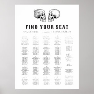 NOVA Til Död Gothic Skull Bröllop Sittdiagram Poster