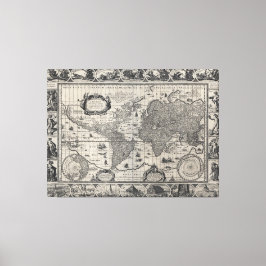 Nova totius terrarum, 1606 Antique World Map Canvastryck