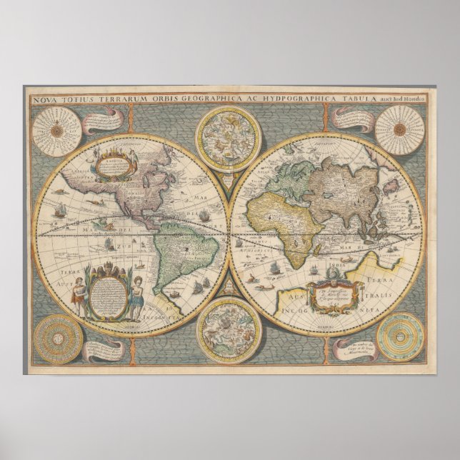 Nova Totius Terrarum Orbis Geographica Poster (Framsidan)