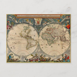 Nova Totius Terrarum Orbis Tabula World Map Vykort