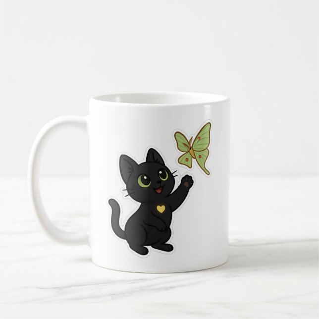 NovaCatAdventures och Lunar Moth Frolics v2-mugg Kaffemugg (Vänster)