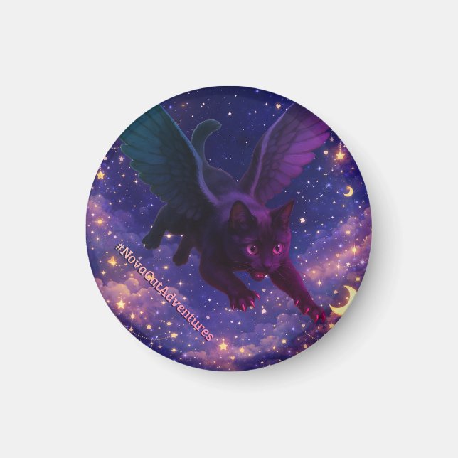 #NovaCatAdventures – Winged v3 coaster Magnet (Framsidan)