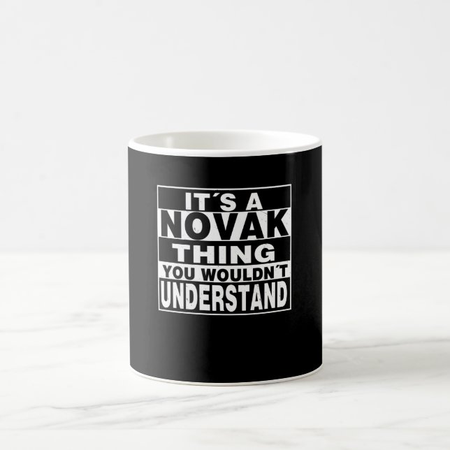 NOVAK Surname Personlig Gift Kaffemugg (Center)