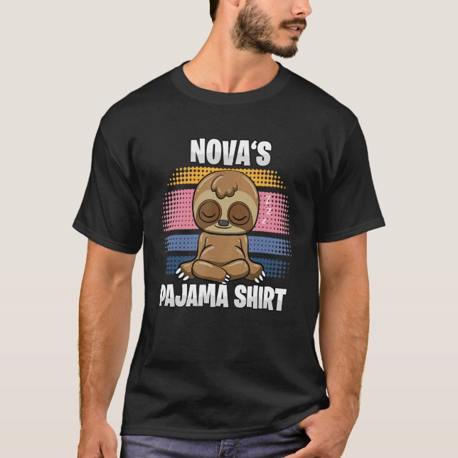 Novas Pajama-Personlig Sleeping T Shirt (Framsida)