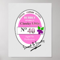Novelty 40:e milstolpen Birthday Funny Vin