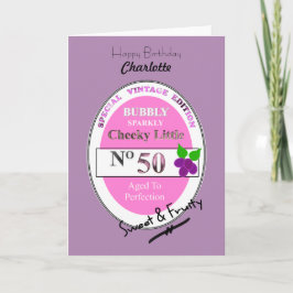 Novelty 50:e milstolpen Birthday Funny Vin Kort