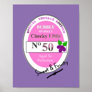 Novelty 50:e milstolpen Birthday Funny Vin Poster