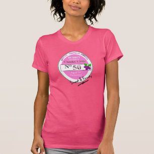Novelty 50th Milestone Birthday Funny Vin-etikett T-shirt