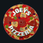 Novelty anpassningsbar pepperoni pizza dartboard d piltavla<br><div class="desc">Novelty anpassningsbar pepperoni pizza dartboard-spel. Lustigt snabbt mattema är utformning med personlig namn. Coolans väggdekoration för riktig manar-grotta, pizzeria, italiensk restaurang, pub, pub, sovrum, sovrum, köksrum, middag, kafé, kontor, butik, affärer, företag osv. Anpassningsbar med familje- eller humoristiska citat från namn. Fantastisk födelsedagsgåva till vänner, familj, kock, mat, barn, pappa, morbror,...</div>