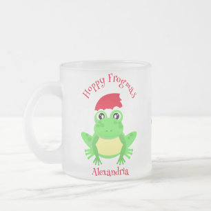 Novelty av julfrö Santa Hat Frosted Mugg