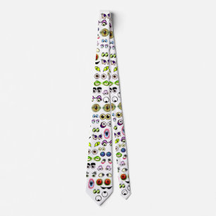 Novelty av Tecknad Öga & Eyebulle Tie Slips