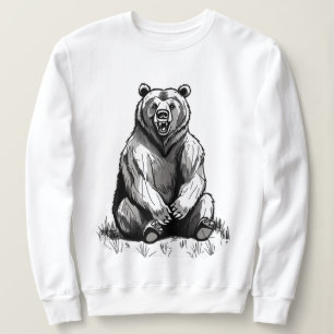 Novelty Bear Graphic Hoodie, Coola Animal Print T Shirt