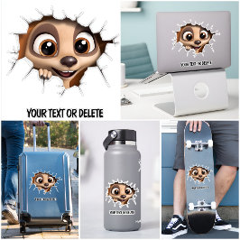 Novelty Breakthrough Hål Peeking Cute Meerkat Klistermärken