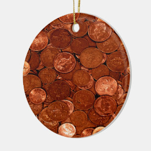 Novelty Copper Mynt Julgransprydnad Keramik