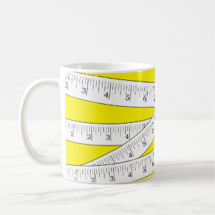 Novelty för Gult av mätband Kaffemugg