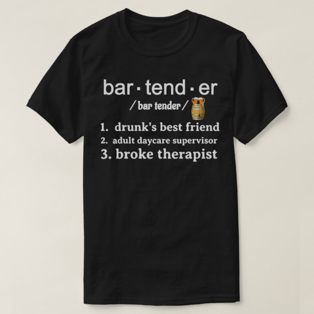novelty för lustig bartender-definition t shirt (Design framsida)