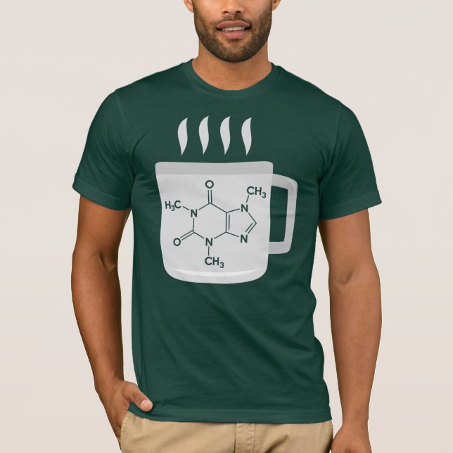 Novelty för nuny Kaffeine Molecule Chemistry Coffe T Shirt (Framsida)