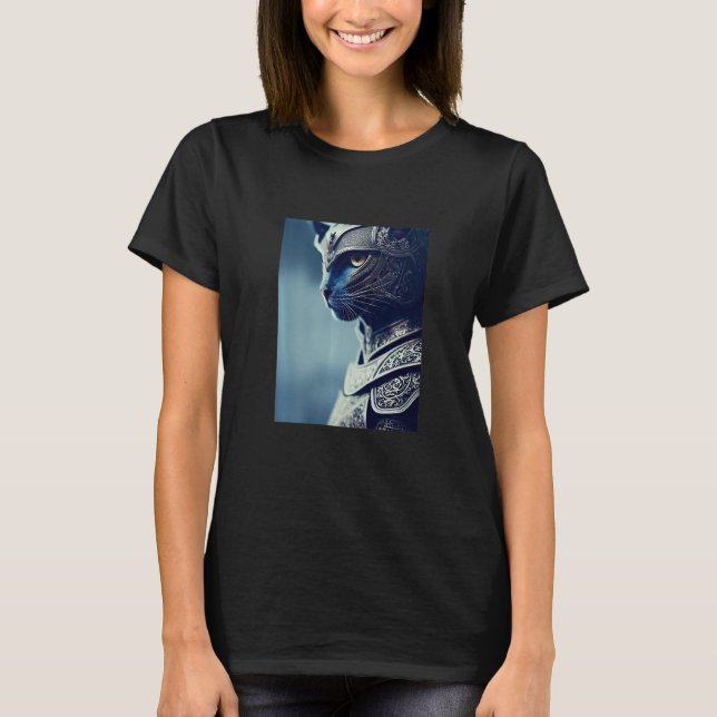 Novelty för vild Warrior Cat Illustration-grafik - T Shirt (Framsida)