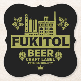 Novelty Funny Beer-etikett Underlägg Papper