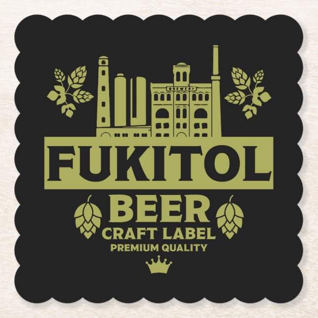 Novelty Funny Beer-etikett Underlägg Papper (Framsida)